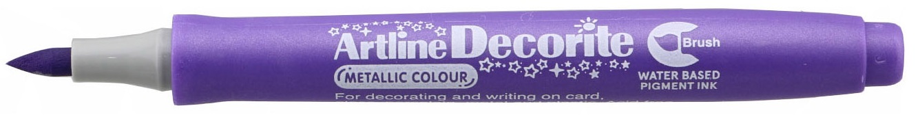 Marker Artline Decorite, varf flexibil (tip pensula) - violet metalizat