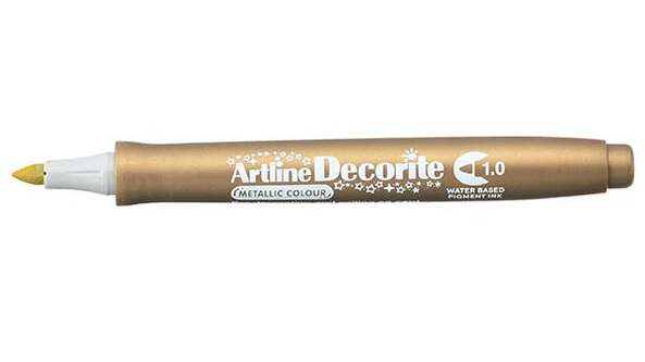 Marker Artline Decorite, varf rotund 1.0mm - auriu