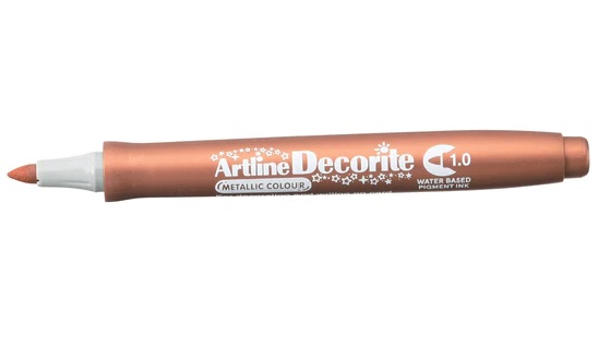 Marker Artline Decorite, varf rotund 1.0mm - bronz