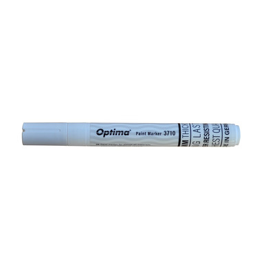 Marker cu vopsea Optima Paint 3710, varf rotund 4.5mm, grosime scriere 2-3mm - alb