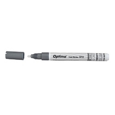 Marker cu vopsea Optima Paint 3713, varf rotund 2.0mm, grosime scriere 1-2mm - argintiu