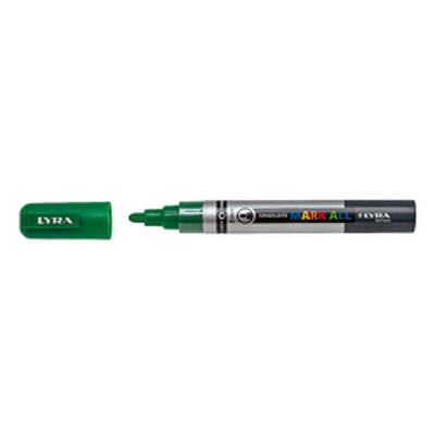 Marker LYRA Graduate Mark All, pe baza de apa, varf 2mm, pentru orice suprafata - verde