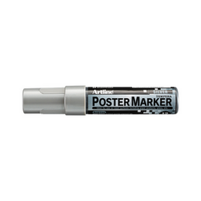 Marker pentru poster ARTLINE, corp plastic, varf tesit 12mm - argintiu