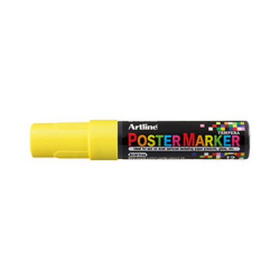 Marker pentru poster ARTLINE, corp plastic, varf tesit 12mm - galben fluorescent