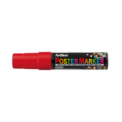 Marker pentru poster ARTLINE, corp plastic, varf tesit 12mm - rosu