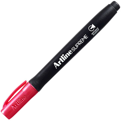 Marker permanent - corp plastic, varf rotund 1.0mm, - roz metalizat, Artline