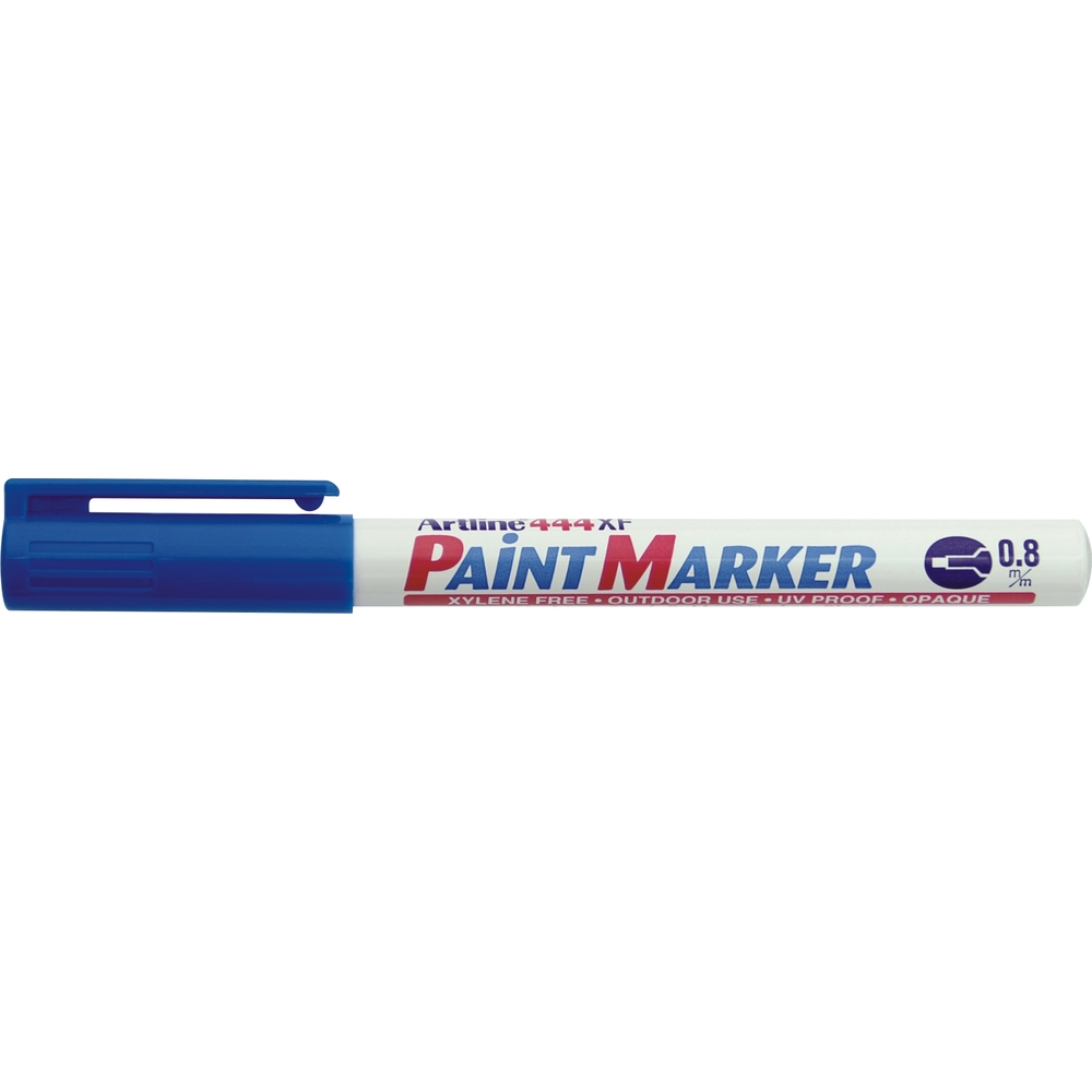 Marker cu vopsea varf rotund 0.8mm - albastru Artline 444XF, corp metalic