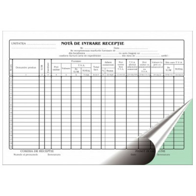 N.I.R. autocopiativ, format A4, 50 set/carnet