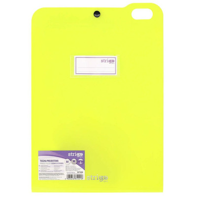 Organizator Strigo, PP, A4, vertical, 5 separatoare, inchidere capsa, verde neon