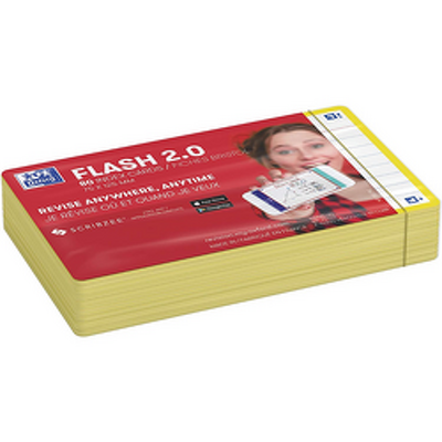 OXFORD Flash Cards 2.0, 80 flash cards/set, A7(75 x 125mm), Scribzee-dict-margine galbena