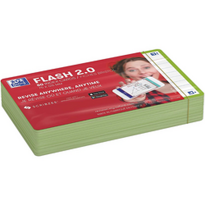 OXFORD Flash Cards 2.0, 80 flash cards/set, A7(75 x 125mm), Scribzee-dict-margine verde