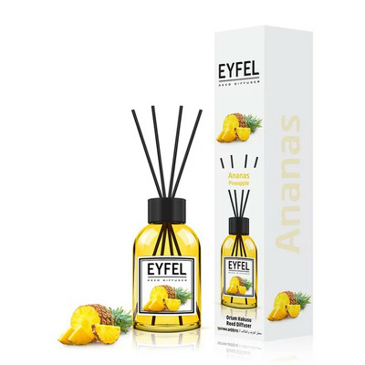 Parfum - odorizant de camera cu betisoare din ratan, Eyfel, aroma Ananas, 120 ml