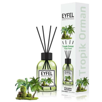 Parfum - odorizant de camera cu betisoare din ratan, Eyfel, Padure tropicala, 120 ml