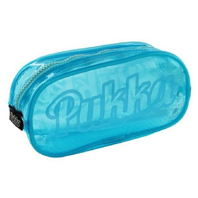 Penar Pukka PVC transparent, un compartiment, 21 x 11 x 8 cm, albastru pastel