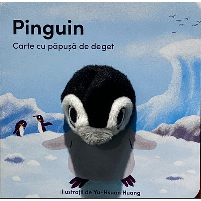 Pinguin - carte cu papusa de deget