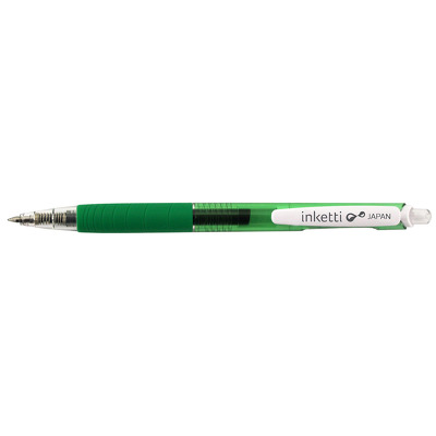 Pix cu gel Penac Inketti, rubber grip, 0.5mm, corp verde transparent - scriere verde