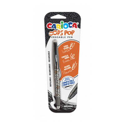 Pix erasable, 0.7mm, CARIOCA Oops Pop - negru