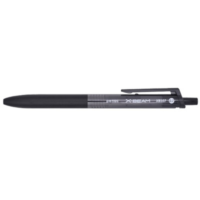 Pix PENAC X-Beam XB-107, rubber grip, 0.7mm, clema plastic, corp negru - scriere neagra