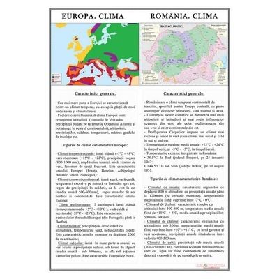 Plansa Europa. Clima, Romania. Clima *** EURODIDACTICA