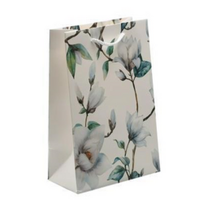 Punga cadou, carton mat 210g, design Exotic Flowers, 26x32x10cm, modele asortate