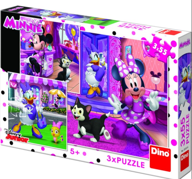 Puzzle 3 in 1 - O zi cu Minnie (55 piese)