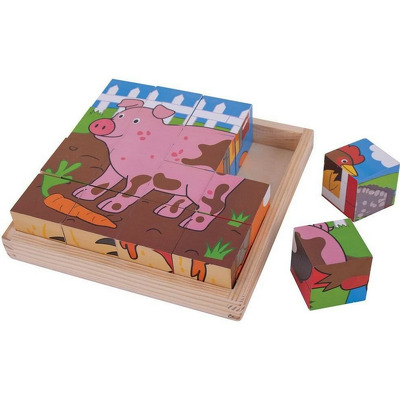 Puzzle cubic - Animalute de la ferma