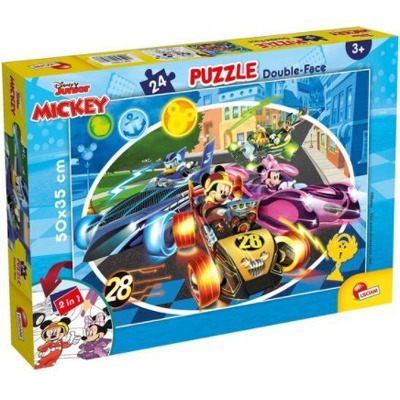 Puzzle de colorat - Mickey in cursa (24 piese)