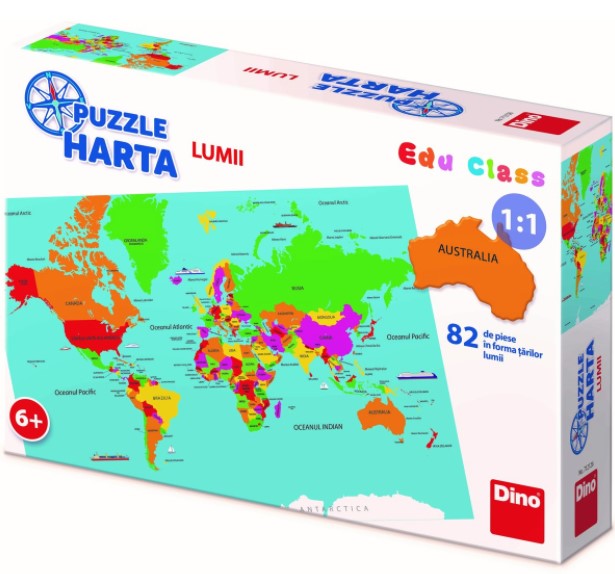 Puzzle geografic - Harta Lumii (82 piese)