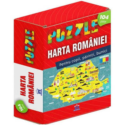 Puzzle Harta Romaniei (104 piese)