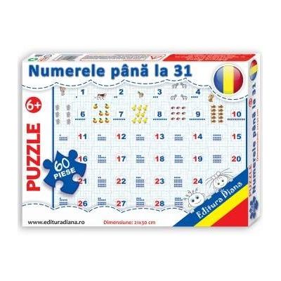 Puzzle - Numerele pana la 31 - Contine 60 piese