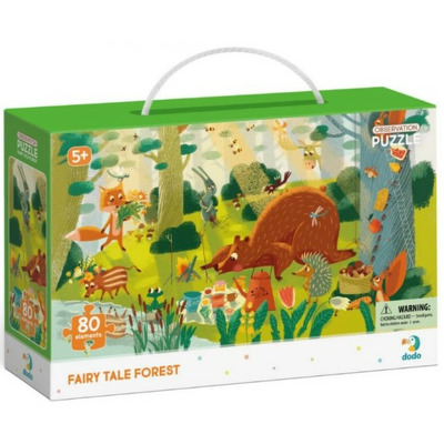 Puzzle - Padurea fermecata a animalutelor (80 piese)