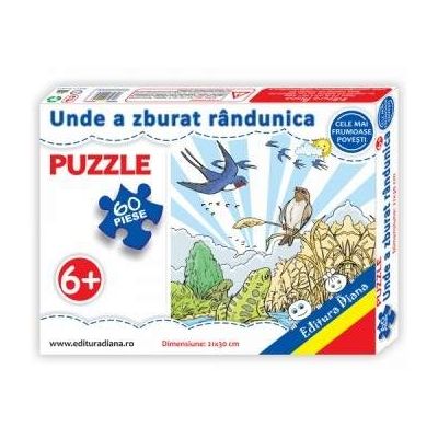 Puzzle - Unde a zburat randunica - Contine 60 piese