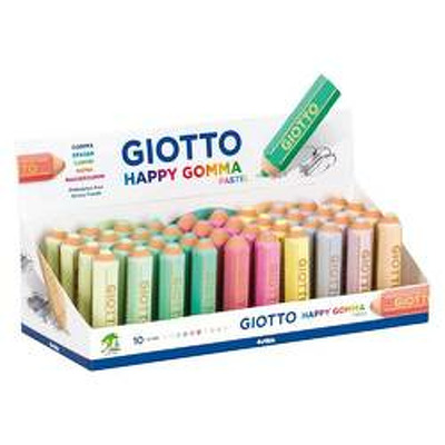 Radiera in forma de creion colorat pastel, 65mm x D15mm, GIOTTO Happy Gomma