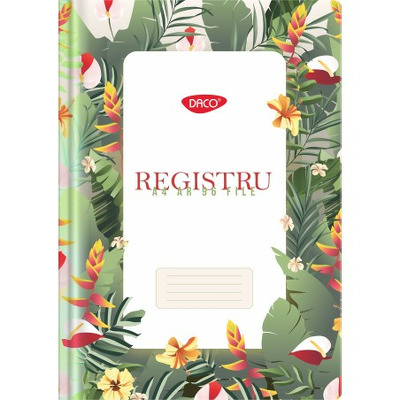 Registru A4 96 file DACO model floral verde RG496DR