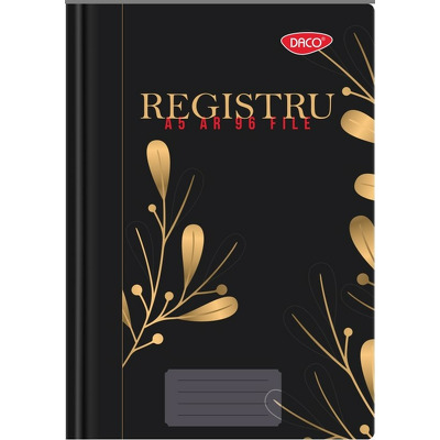 Registru A5 96 file, model floral negru RG5192DR