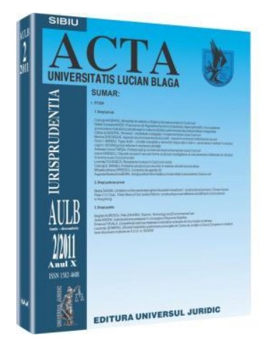 Revista Acta Universitatis Lucian Blaga nr. 2/2011