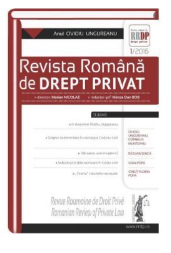 Revista romana de drept privat nr. 1/2016