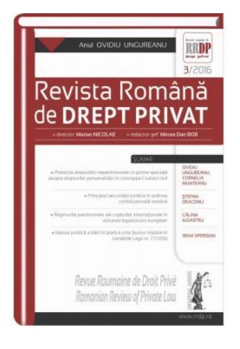 Revista romana de drept privat nr. 3/2016