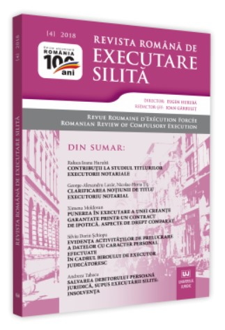 Revista romana de executare silita nr. 4/2018