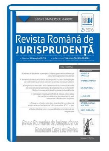 Revista romana de jurisprudenta nr. 2/2016