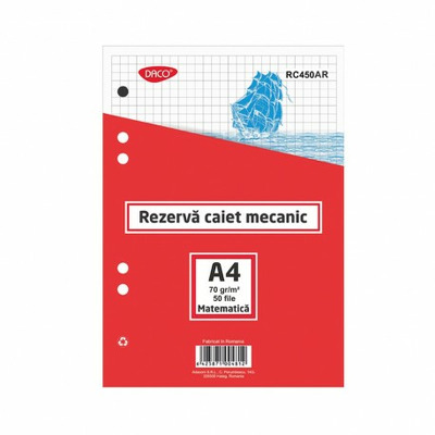 Rezerva caiet mecanic A4 50 file AR Daco