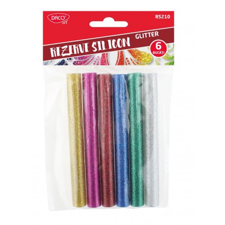 Rezerva silicon 10 mm set 6 glitter, Daco