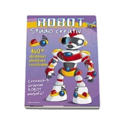 Robot - Studio creativ. 160 de abtibilduri plastifiate reutizabile. Creeaza-ti propriul Robot Magnific!