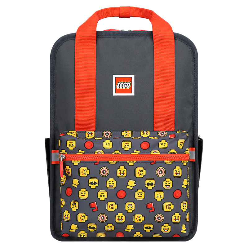 Rucsac Casual LEGO Tribini Fun Large - design Heads and Cup - rosu