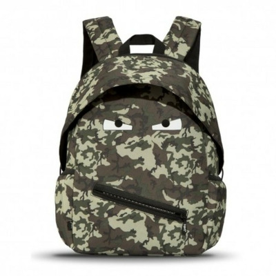 Rucsac Zipit Grillz, cu buzunare laterale - camuflaj verde