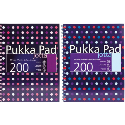 Set 2 Caiete cu spirala Pukka Pads Jotta Dots, A4 matematica, mov si albastru(mix)