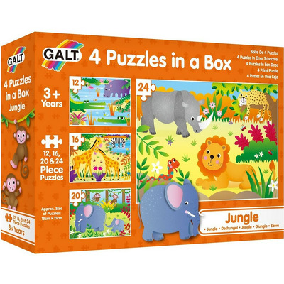 Set 4 puzzle-uri Jungla (12, 16, 20, 24 piese)