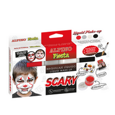 Set ALPINO Scary Liquid Make-up, 4 culori x 10gr si pensula