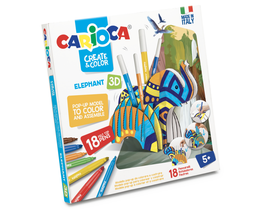 Set articole creative model Elefant 3D, Carioca