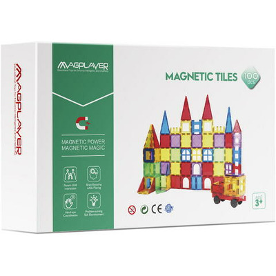 Set de constructie magnetic 3D - 100 piese